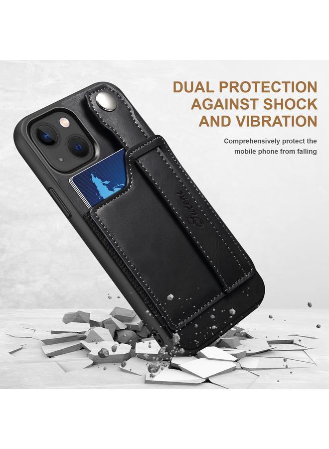 Suteni Case For iPhone 13 215 Wrist Strap PU Phone Case - Image 2