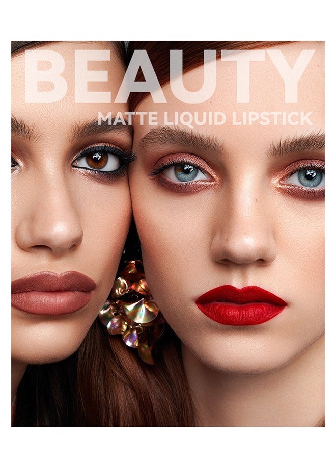 Julystar - Beauty Matte Liquid Lipstick Long Lasting Up To 16 Hous, New York Velvet Lip Gloss Lip Stain Can Let Your Lip Look Fuller(05#) - Image 1