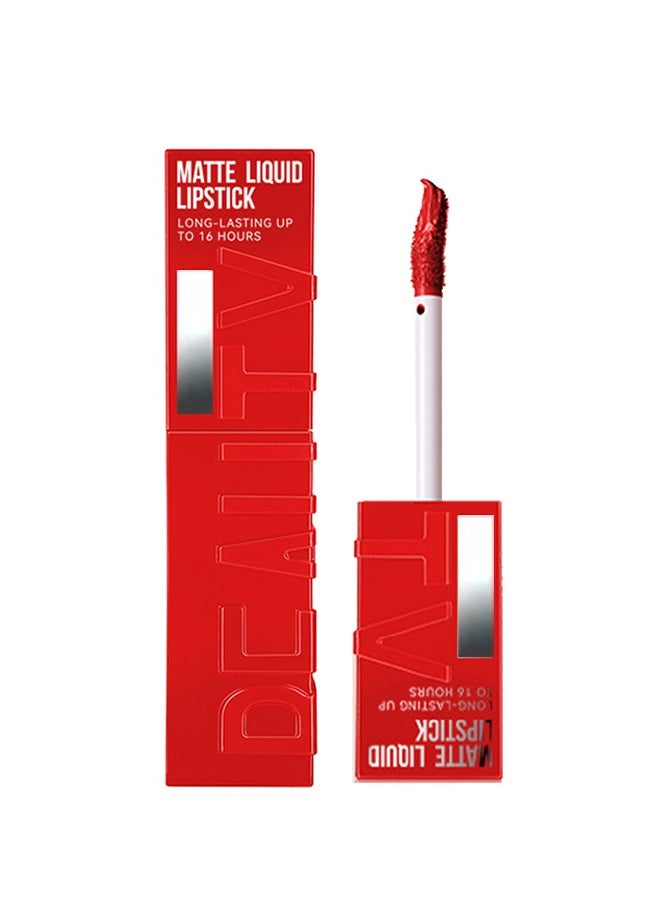 Julystar - Beauty Matte Liquid Lipstick Long Lasting Up To 16 Hous, New York Velvet Lip Gloss Lip Stain Can Let Your Lip Look Fuller(05#) - Image 1