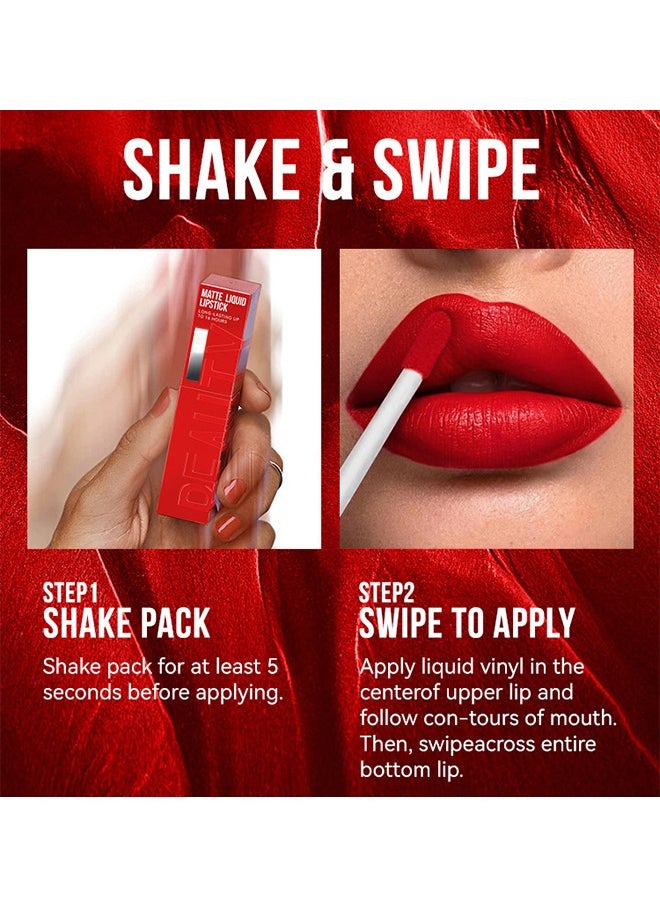 Julystar - Beauty Matte Liquid Lipstick Long Lasting Up To 16 Hous, New York Velvet Lip Gloss Lip Stain Can Let Your Lip Look Fuller(05#) - Image 1