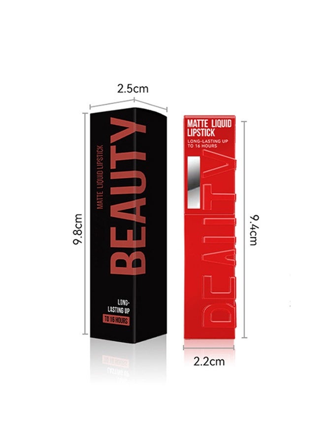 Julystar - Beauty Matte Liquid Lipstick Long Lasting Up To 16 Hous, New York Velvet Lip Gloss Lip Stain Can Let Your Lip Look Fuller(05#) - Image 1