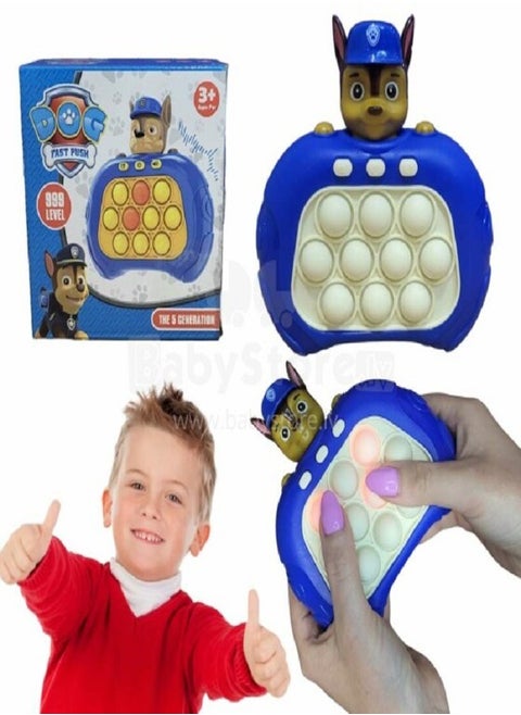 Pop It Game - Quick Push Game Console Quick Response Game Toy, Push Pop Bubble Fidget Sensory Toy (Paw Patrol) Blue