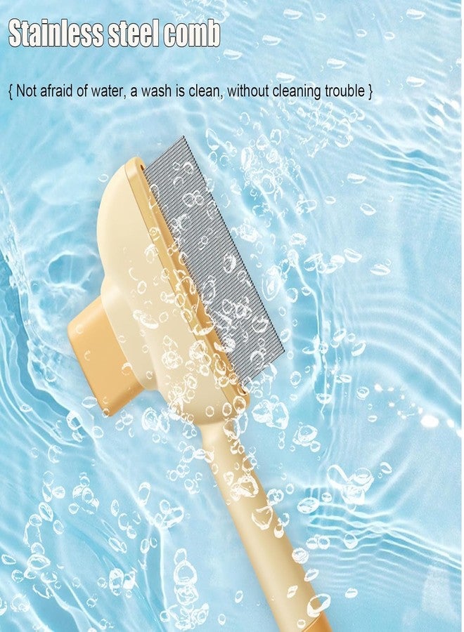 SADMAX Pet Hair Comb with Release Button - Stainless Steel Slicker Brush for Dogs & Cats | Detangling, Deshedding & Grooming Brush for Long & Short Hair | Gentle Undercoat Rake for Shedding & Flea Removal - Image 3
