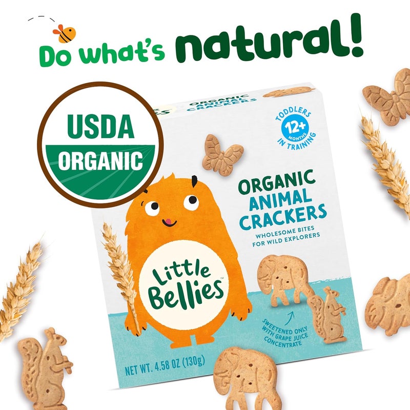 Little Bellies Organic Animal Crackers Toddler Snack Pack of 5 x 458 oz Individual Packs - Image 3