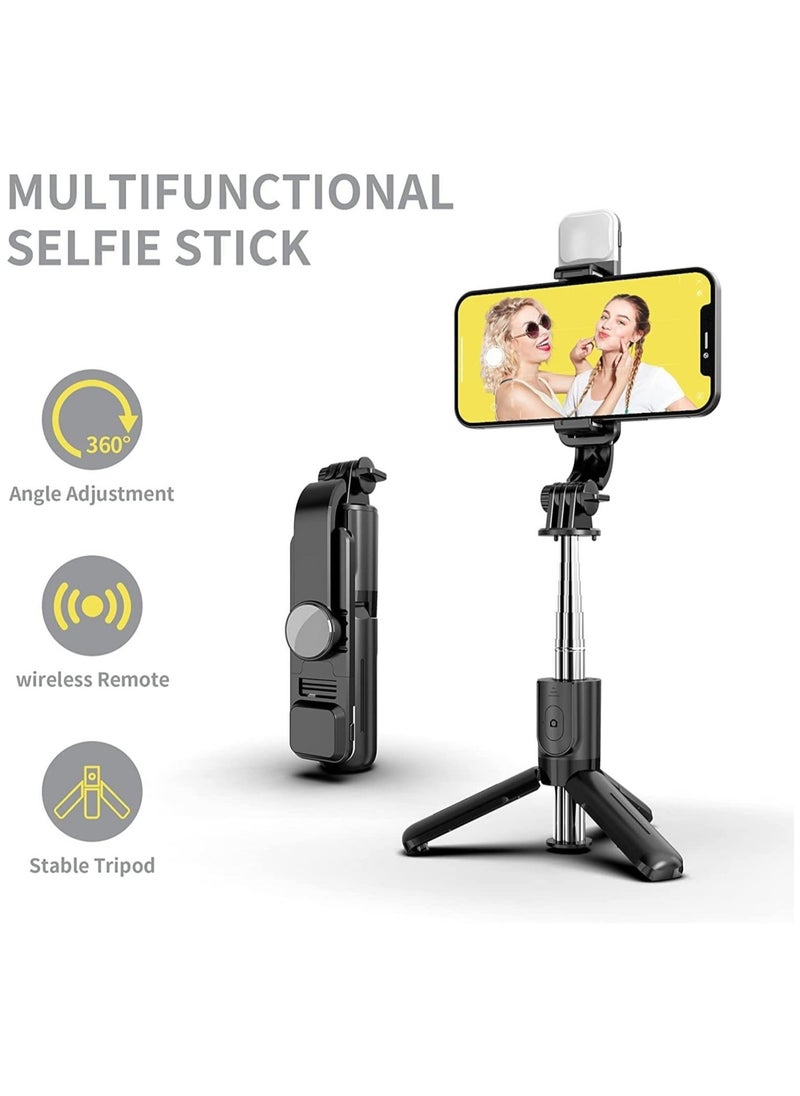 ELTRAZONE - Selfie Stick Extendable Selfie Stick Tripod With wireless remote control and fill light Compact Size & Lightweight with All Cell Phone - Image 1