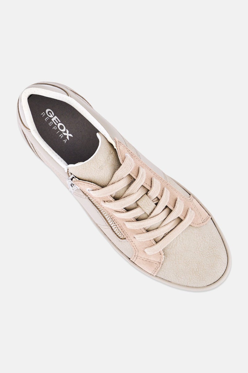 GEOX Women Lace Up Casual Shoes, Beige - Image 4