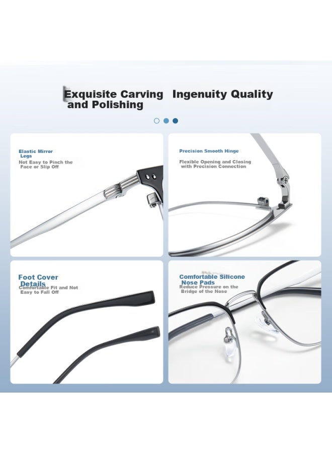 Eyeplay Men'S High-End Stylish Myopia Glasses With Zeiss Blue Light Blocking Lenses Degree Baodao Glasses - Image 4