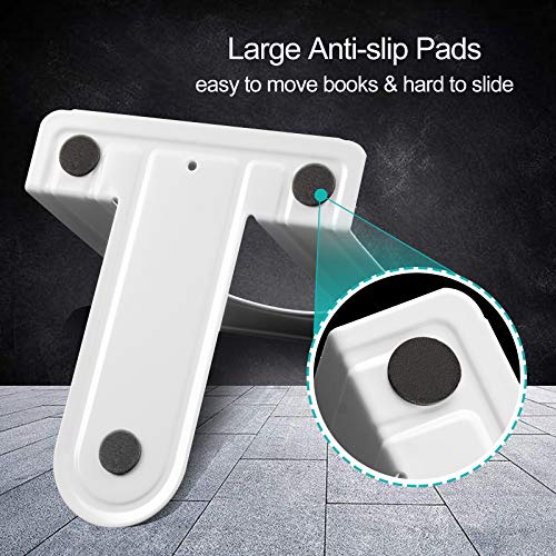 HappyHapi Book Ends, Non-Skid Metal Bookend Supports for Shelves, Heavy Duty Book End, Office Book Stopper, 6 x 5 x 6 Inches, 14 Pieces / 7 Pairs (White) - Image 5