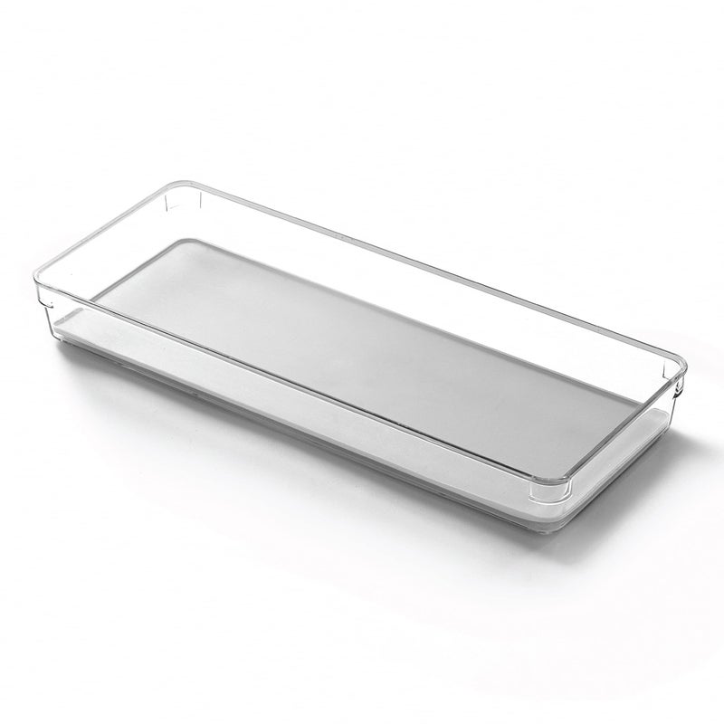 BINO Utensil Tray Storage Bin | Non-Slip Lining and Rubber Feet, Light Grey - Image 1