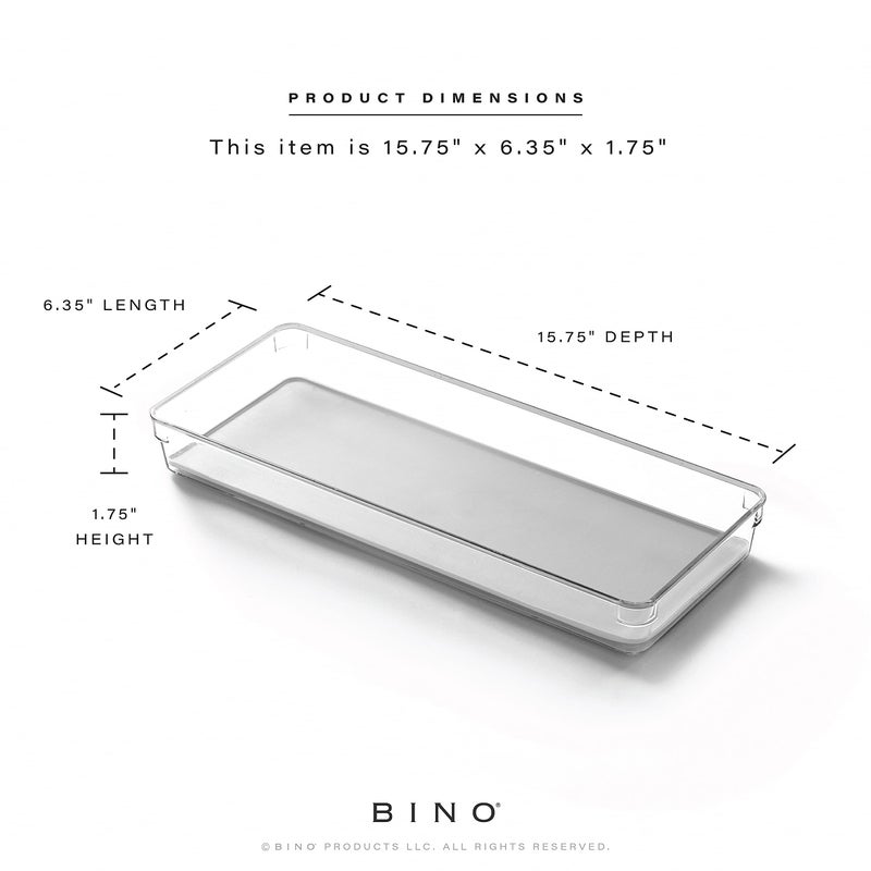BINO Utensil Tray Storage Bin | Non-Slip Lining and Rubber Feet, Light Grey - Image 3