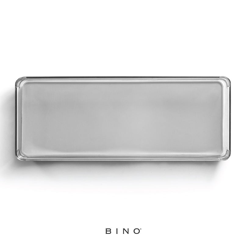 BINO Utensil Tray Storage Bin | Non-Slip Lining and Rubber Feet, Light Grey - Image 5
