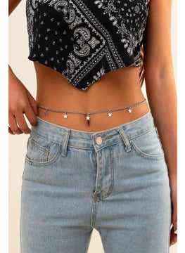 Bahels Silver Color Star Detailed Waist Chain  - Image 1