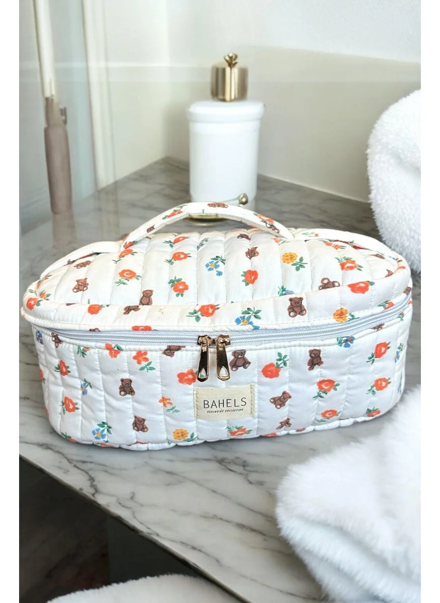 باهلس Pinterest Pattern Teddy Bear Interior Compartment Xl Size Bag Travel Bag For All Hair Styling