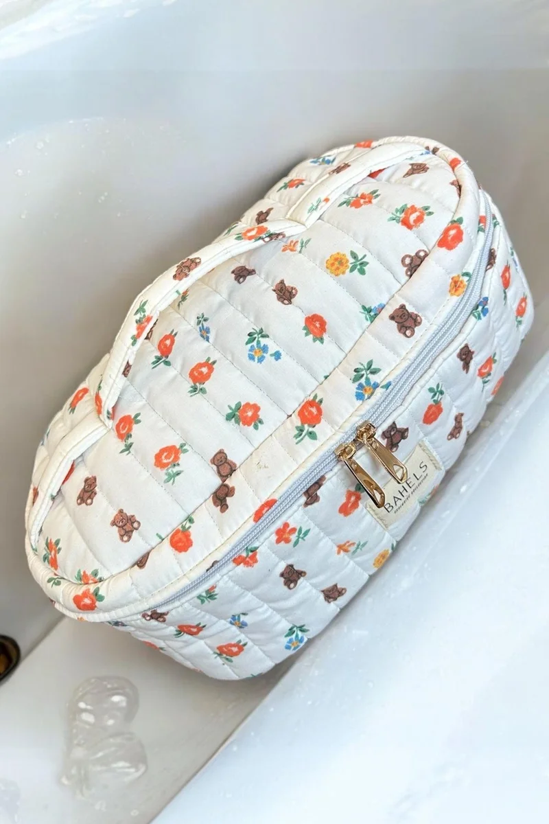 Bahels Pinterest Pattern Teddy Bear Interior Compartment Xl Size Bag Travel Bag For All Hair Styling