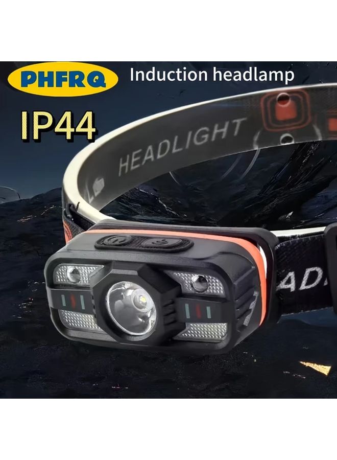 USB Rechargeable LED Headlamp Multi Function Head Mounted Flashlight IP44 - Image 2