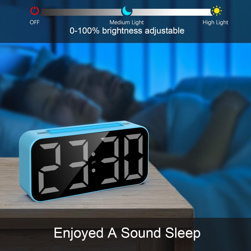 Topski Loud Alarm Clocks for Bedrooms Heavy Sleepers, Digital Clock with Night Light, Large Display, Dual Alarm, Snooze, Dimmable Bedside Alarm Clock for Kids Teens Boys Girls - Image 3