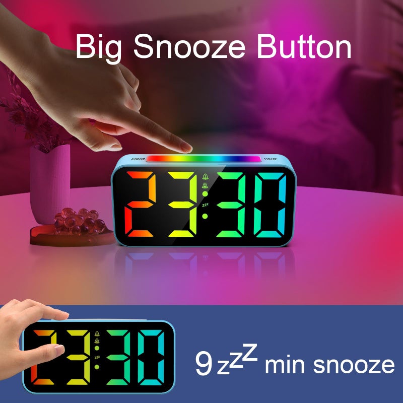 Topski Loud Alarm Clocks for Bedrooms Heavy Sleepers, Digital Clock with Night Light, Large Display, Dual Alarm, Snooze, Dimmable Bedside Alarm Clock for Kids Teens Boys Girls - Image 5