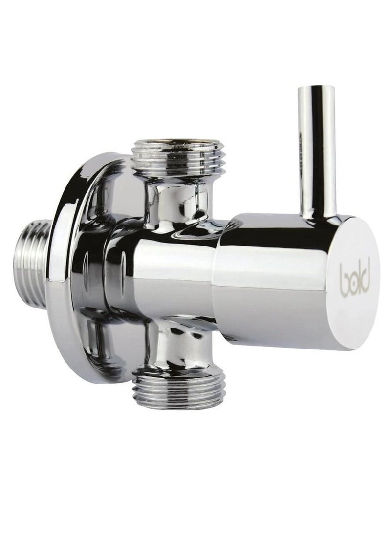 Bold 2-Way Brass Angle Valve 9 x 6 x 4 cm