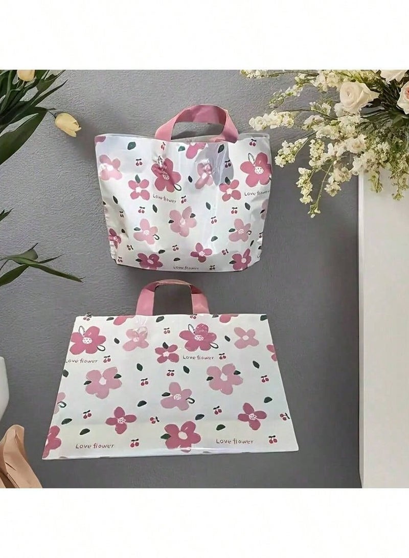 Gift Distribution Bags with Floral Design Equipped with comfortable handles for easy carrying, perfect for distributing gifts at birthdays, baby showers, and all occasions – Set of 10 bags. - Image 3