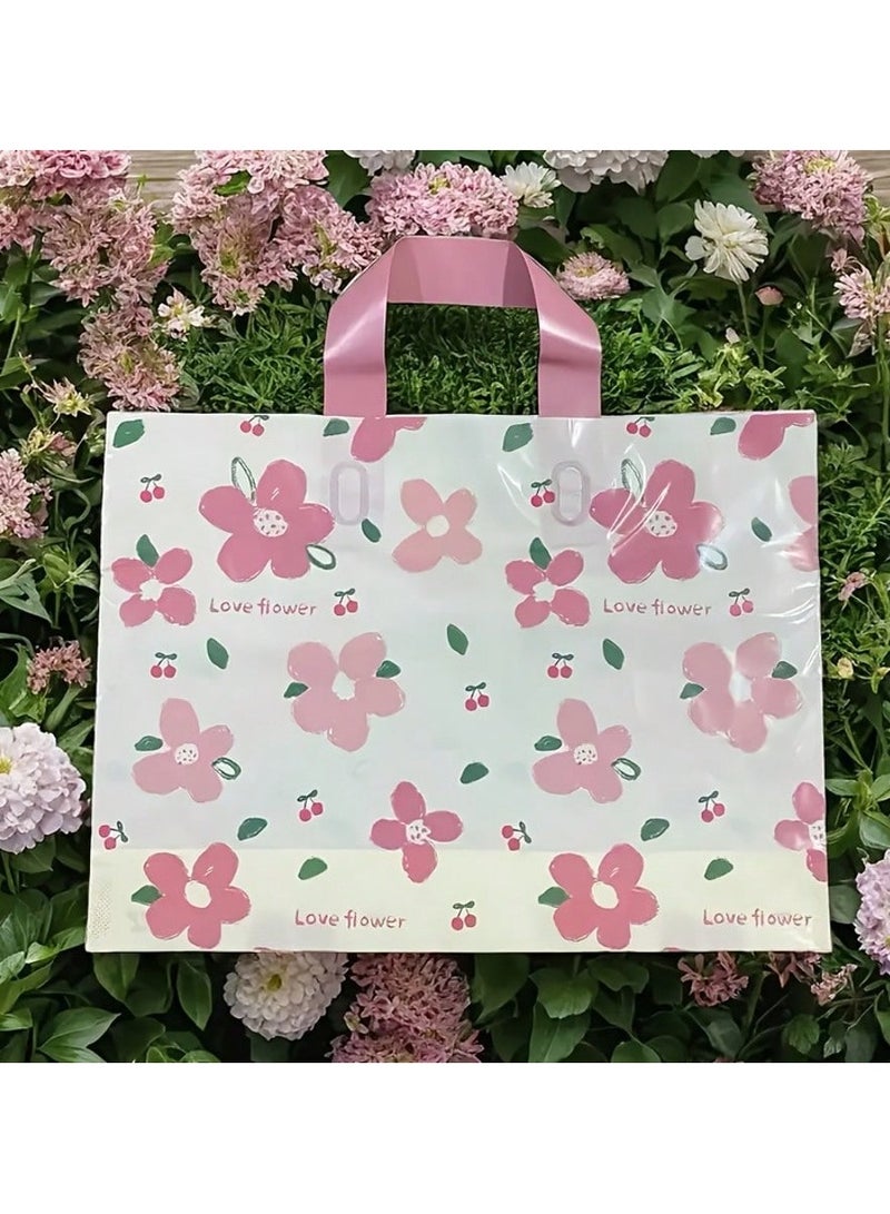 Gift Distribution Bags with Floral Design Equipped with comfortable handles for easy carrying, perfect for distributing gifts at birthdays, baby showers, and all occasions – Set of 10 bags. - Image 2