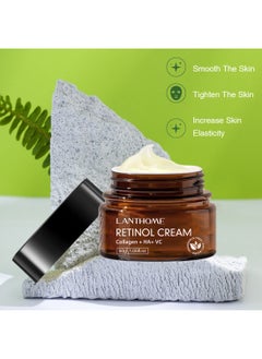 Lanthome Retinol Cream with Collagen, HA and VC, Anti Aging Cream to Reduce Fine Lines and Wrinkles, Retinol Face Moisturizer for Face Neck and Eyes, 50g  - Image 3