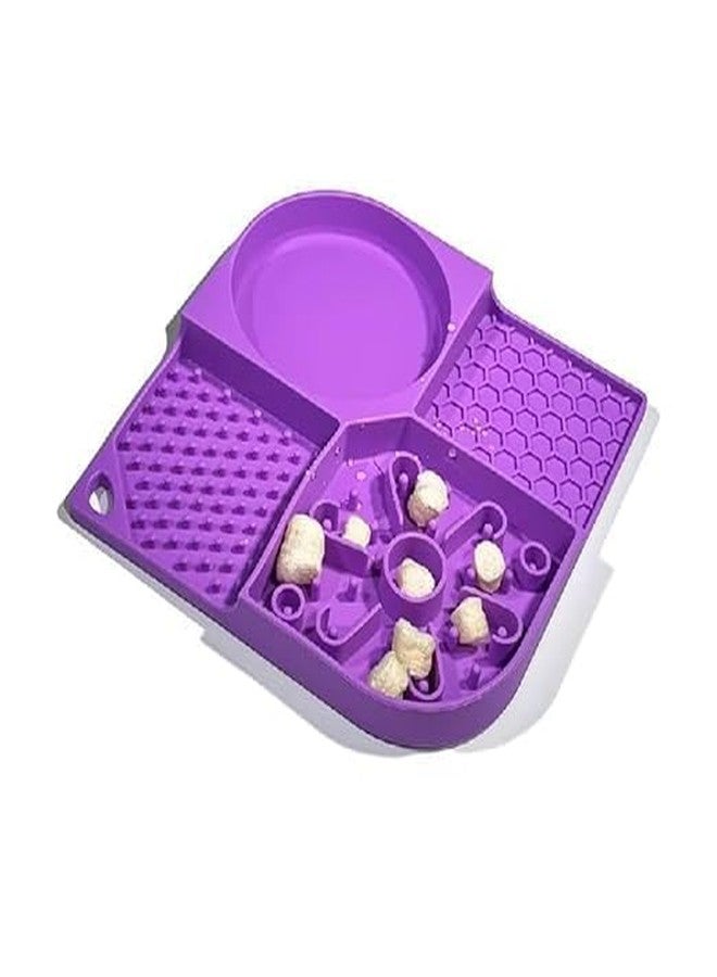 MAKRIV Pet Bowl Foot Plate Mat for Dog and Cat Silicone Folding Water Bowl Travel Portable Water Bowl Butter Lick Pad for Dog Compartments for Food and Water for Outdoor Garden - Image 1