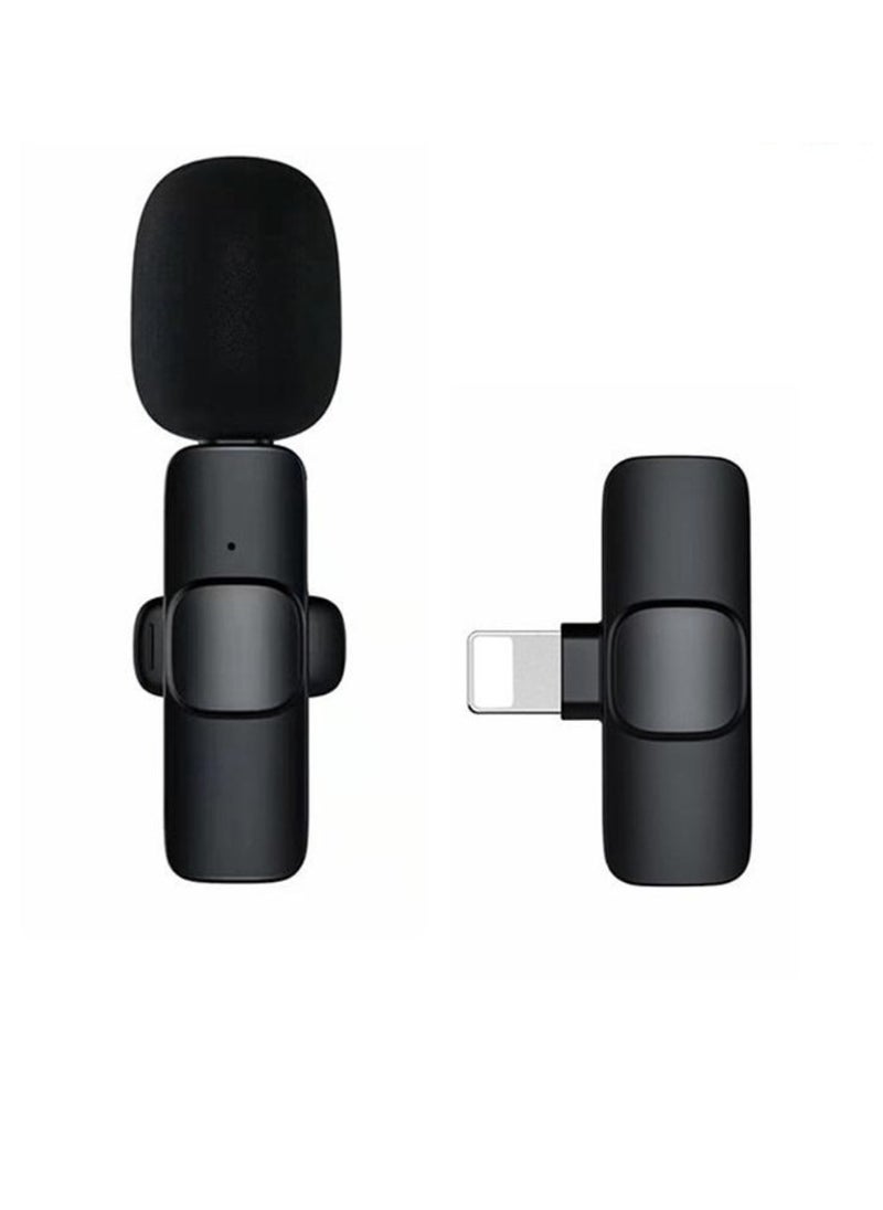 DIGI CORE - K8 Wireless Lavalier Microphone For iPhone And iPad iOS Phone Plug-Play Wireless Mic Black - Image 1