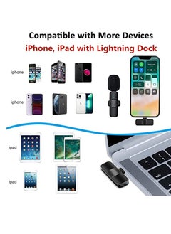 DIGI CORE K8 Wireless Lavalier Microphone For iPhone And iPad iOS Phone Plug-Play Wireless Mic Black  - Image 2