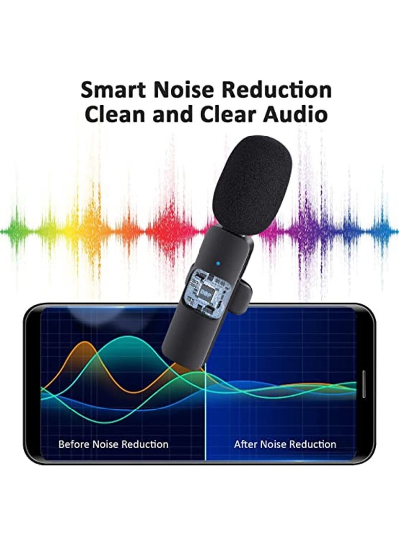 DIGI CORE - K8 Wireless Lavalier Microphone For iPhone And iPad iOS Phone Plug-Play Wireless Mic Black - Image 1