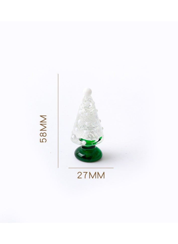 Christmas Glass Ornament Christmas Tree Santa Claus Creative Home Cartoon Mini Ornament  - Image 1
