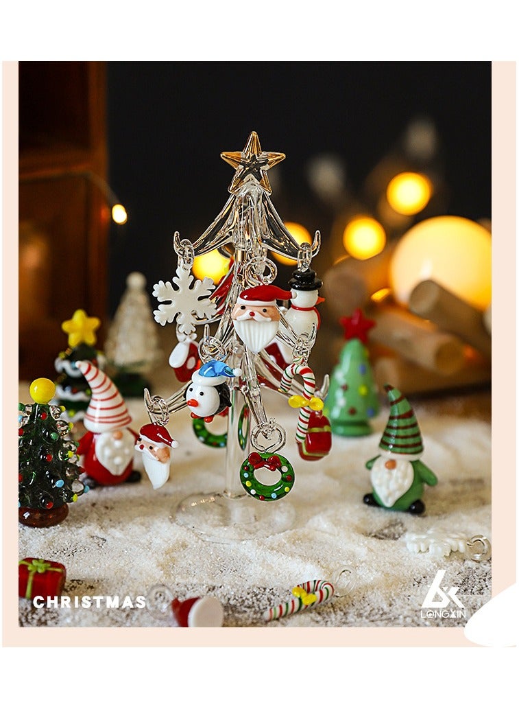 Christmas Glass Ornament Christmas Tree Santa Claus Creative Home Cartoon Mini Ornament  - Image 3