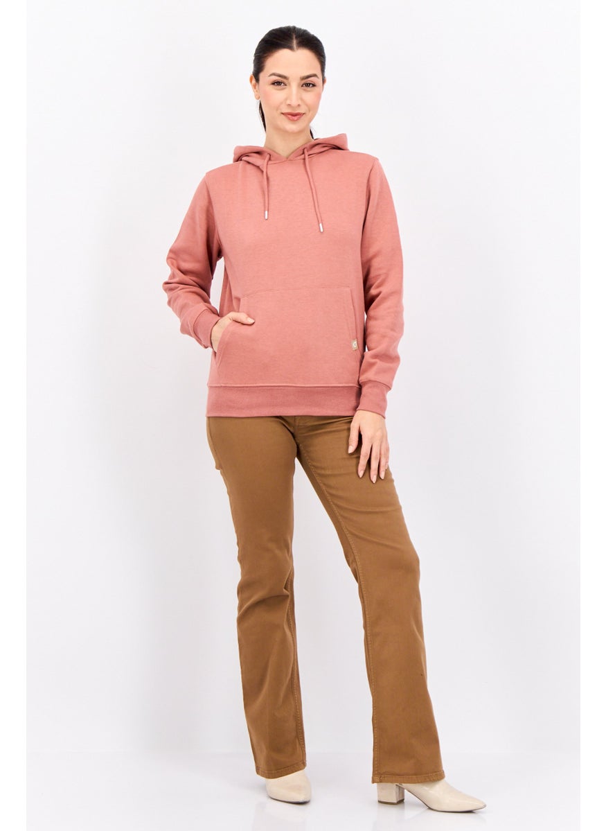 JUICE - Women Hooded Plain Sweatshirt, Peach - Image 1