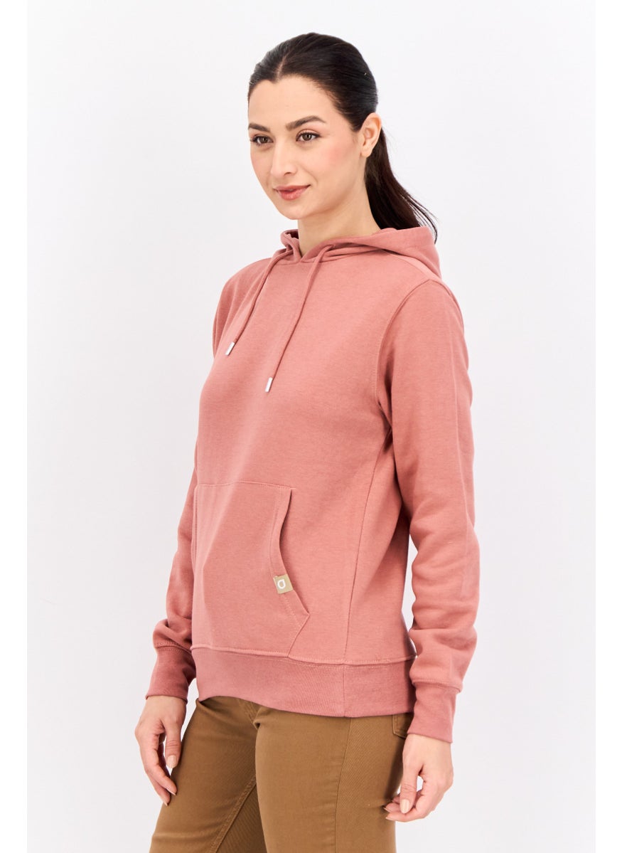 JUICE - Women Hooded Plain Sweatshirt, Peach - Image 1