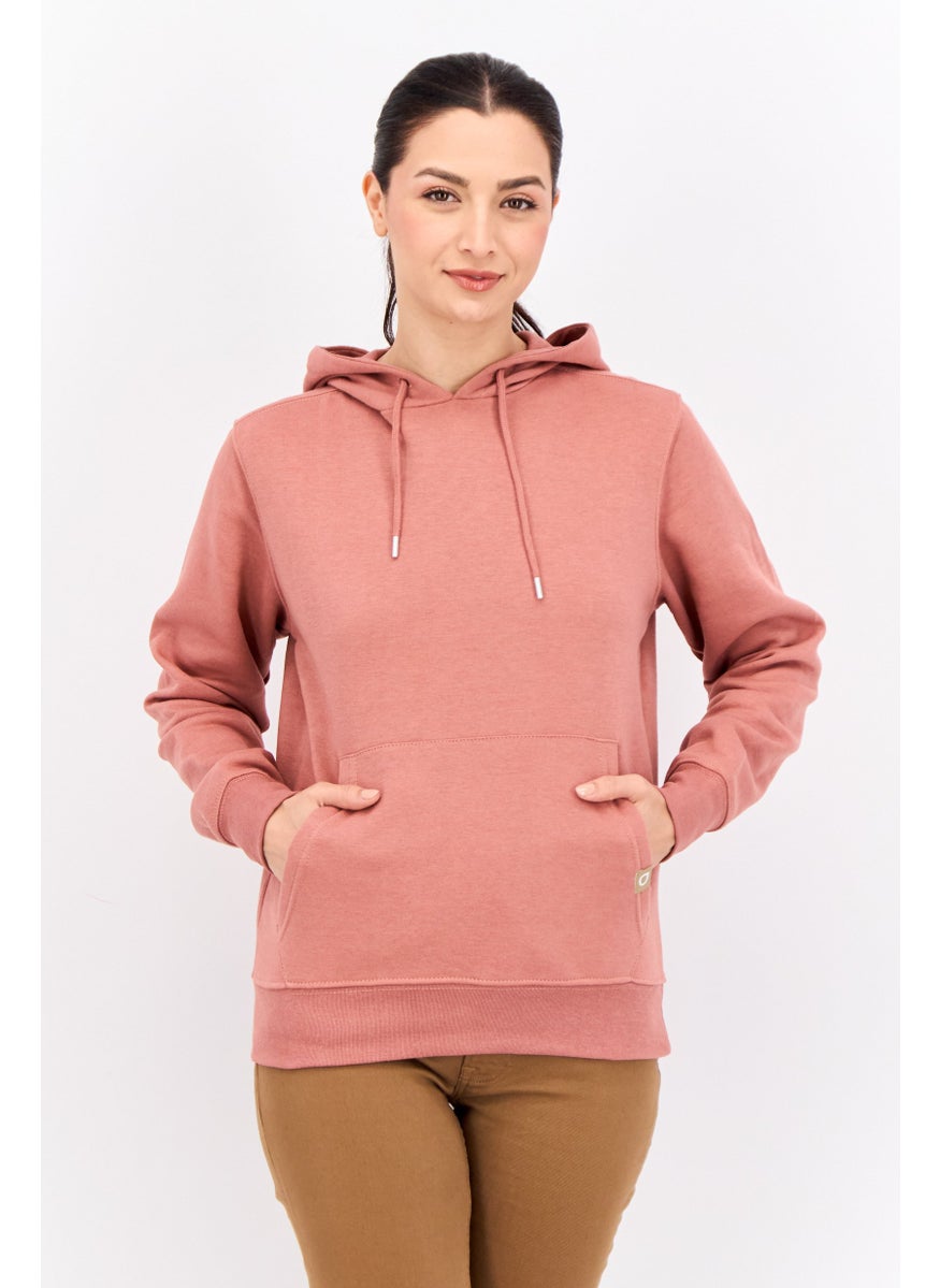 JUICE - Women Hooded Plain Sweatshirt, Peach - Image 1