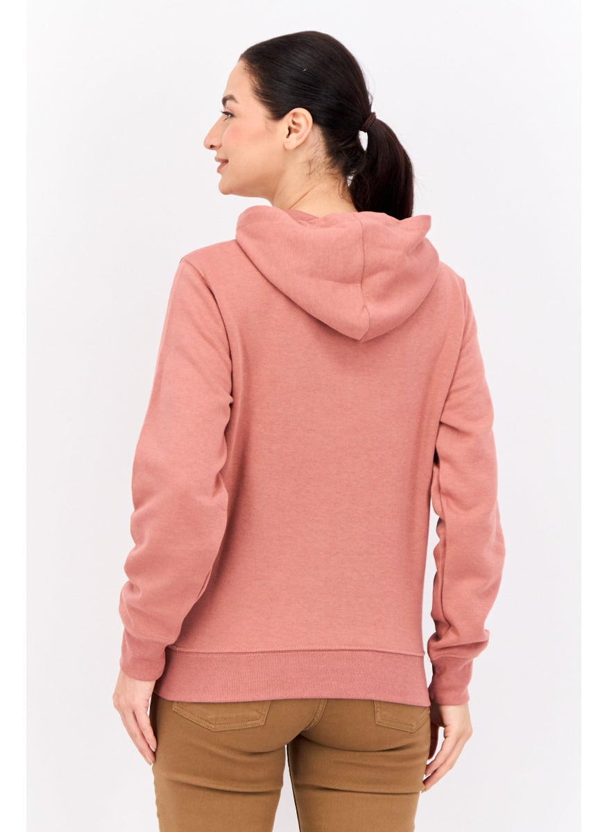 JUICE - Women Hooded Plain Sweatshirt, Peach - Image 1