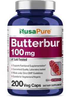 NusaPure Butterbur Extract 100Mg 200 Veggie Caps (Non-Gmo, Pa Free, Vegetarian & Gluten-Free)  - Image 1