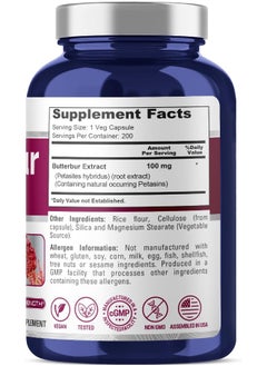 NusaPure Butterbur Extract 100Mg 200 Veggie Caps (Non-Gmo, Pa Free, Vegetarian & Gluten-Free)  - Image 2