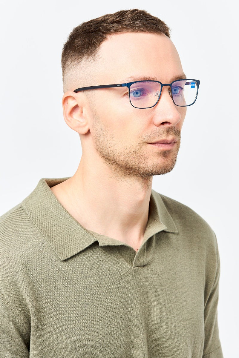 Zeiss Men ZS22400 Rectangular Eyeglasses, Navy - Image 2