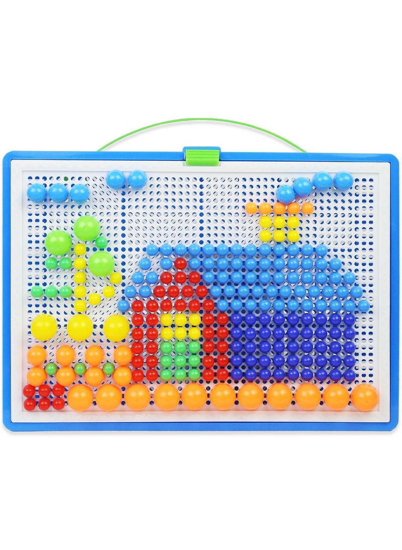 Generic - 296-Piece Creative Mosaic Jigsaw Puzzle Mushroom Nails Educational Building Blocks Board Game 11.4x8.2x1.4inch - Image 1