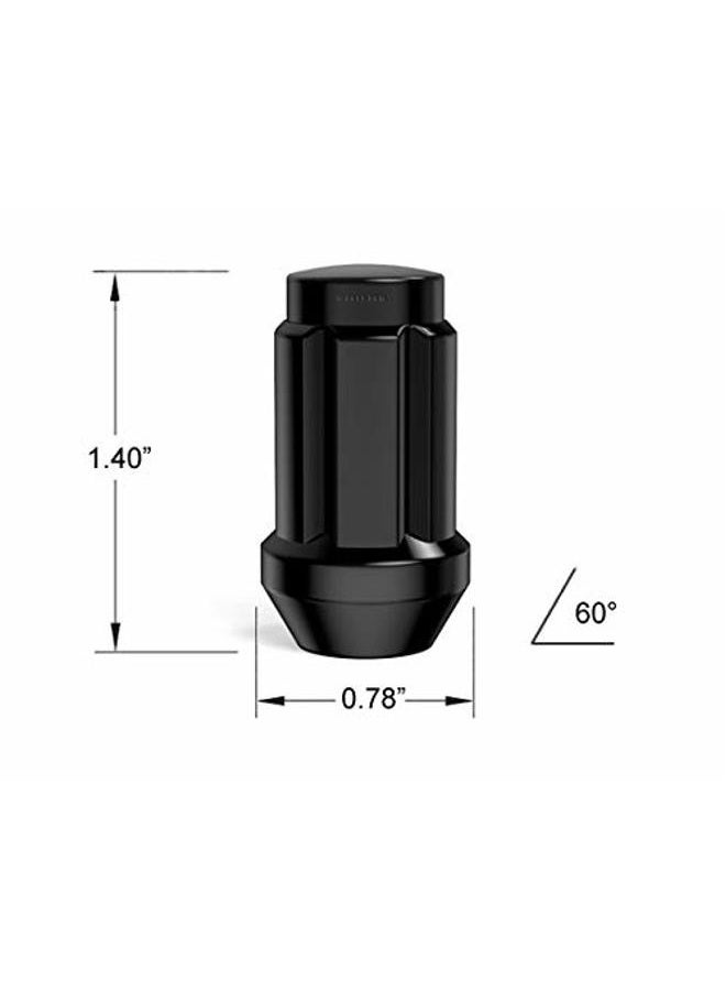 StanceMagic 16pc Black Spline Drive Lug Nuts - 10x1.25 Thread Size - 1.4" Length - Closed End - Cone Acorn Taper Seat - Includes 1 Socket Key Tool - fits many Honda Yamaha Can Am Suzuki Kawasaki Arctic Cat ATV - Image 2