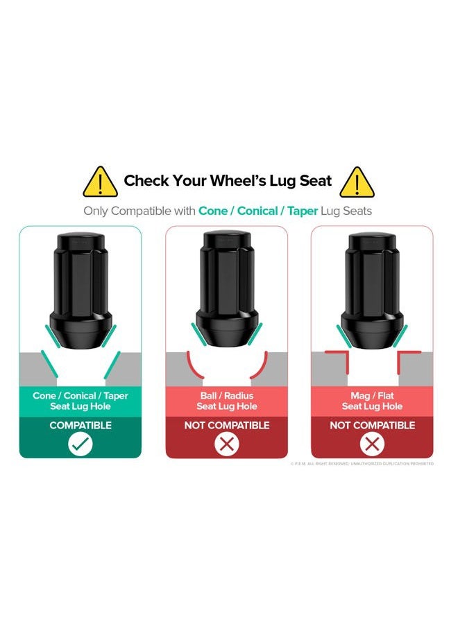 StanceMagic 16pc Black Spline Drive Lug Nuts - 10x1.25 Thread Size - 1.4" Length - Closed End - Cone Acorn Taper Seat - Includes 1 Socket Key Tool - fits many Honda Yamaha Can Am Suzuki Kawasaki Arctic Cat ATV - Image 5