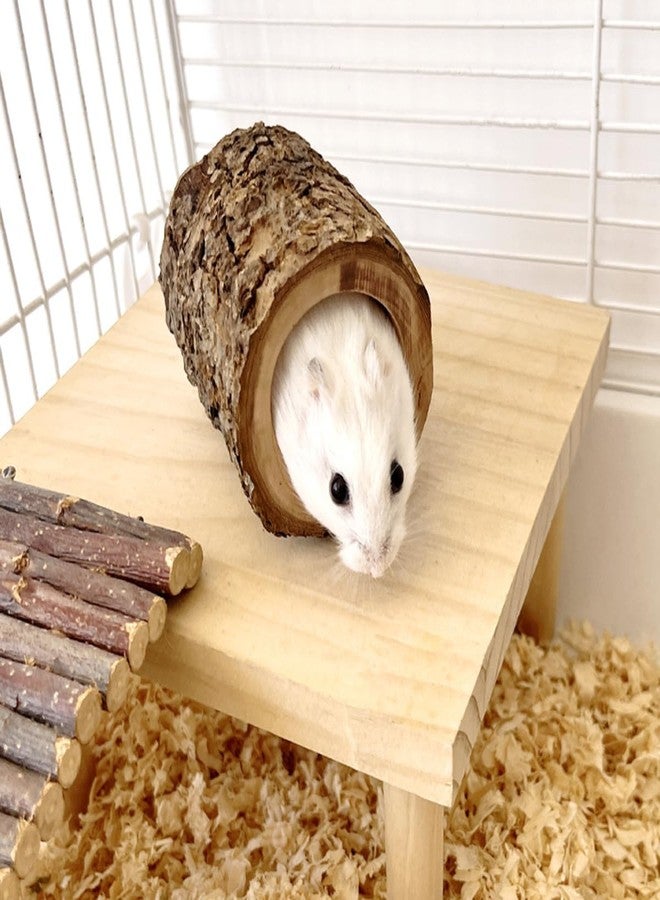 TANOMA 3PCS Natural Apple Wooden Hamster Mouse Tunnel Tube Toy, Hamster Hideout for Hamsters Mouse Gerbils Mice Rat, Cage Accessories for Hiding and Resting - Image 2