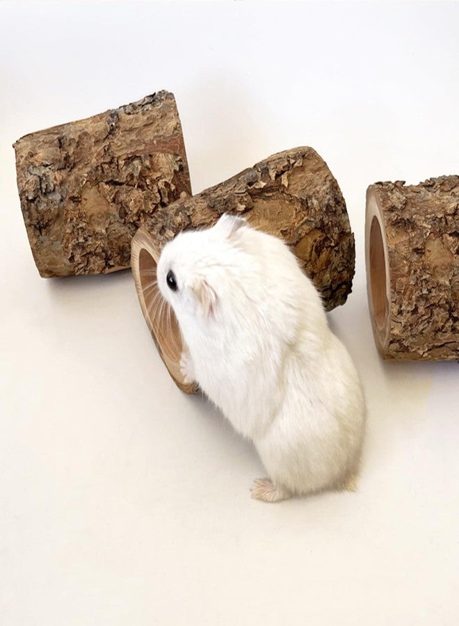 TANOMA 3PCS Natural Apple Wooden Hamster Mouse Tunnel Tube Toy, Hamster Hideout for Hamsters Mouse Gerbils Mice Rat, Cage Accessories for Hiding and Resting - Image 5