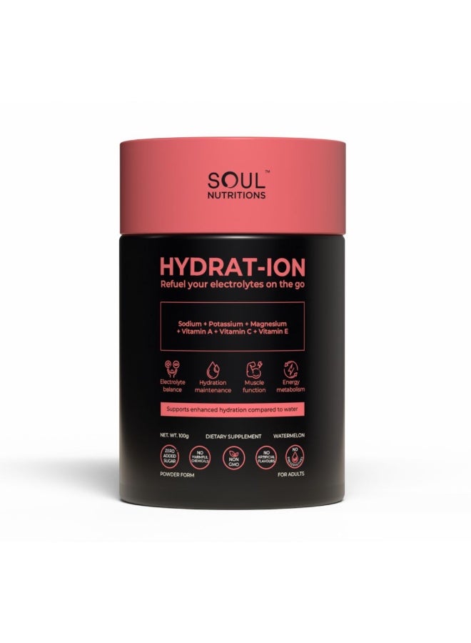 SOUL NUTRITIONS HYDRAT-ION Electrolyte Powder | Hydration & Energy Support | 20 Sachets