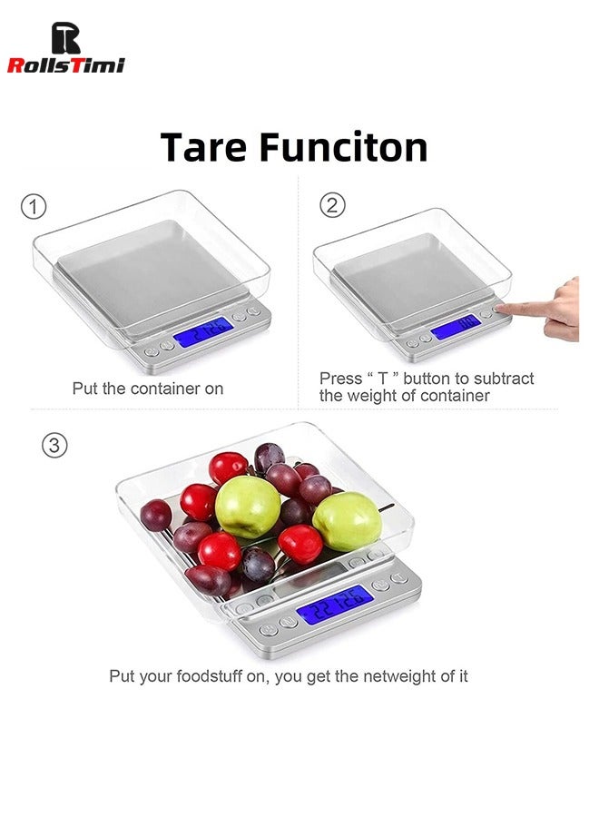 رولستيمي مقياس وزن مطبخ صغير إلكتروني فضي - Image 5