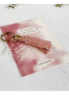 Pink Tassel Good Luck With You Star Keychain