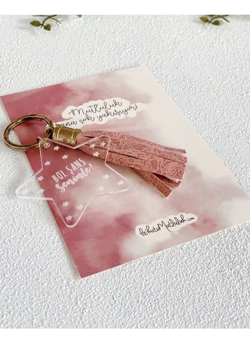 Bikutumutluluk - Pink Tassel Good Luck With You Star Keychain - Image 1