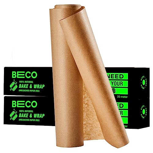 Beco Eco-Friendly Premium Baking & Wrapping Paper | 40 Mtrs |11" x 20 Mtrs Roll (Pack of 2) |Chemical Free Parchment & Cooking Paper | 100% Bamboo Pulp - Image 1