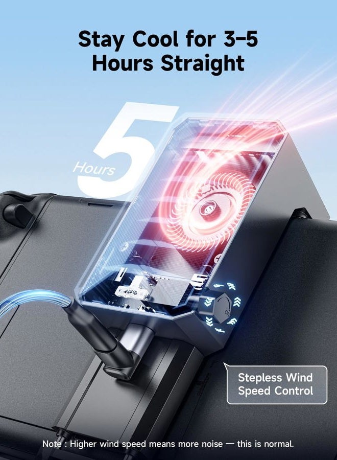 jsaux Cooling Fan for Switch 2, Cool Down Accessories Compatible with Switch 2 (Stepless Adjustable Fan Speed/18W PD Fast Charging), Cools to Enhance Performance & Extend handheld console Battery Life - Image 5