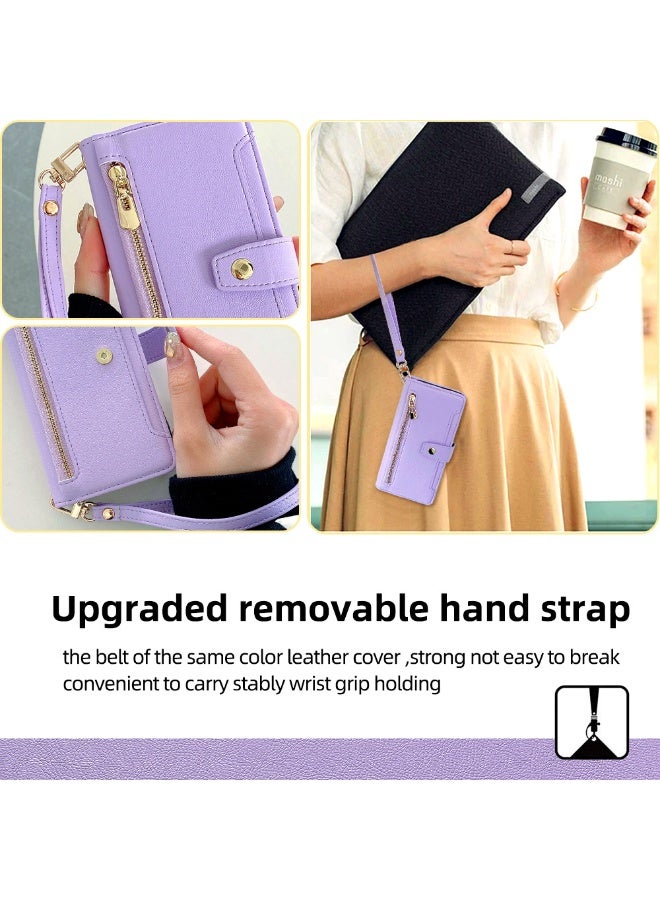 general Wallet Case for OnePlus ACE 5/ACE 5 Pro 5G, Flip Folio Leather Zipper Wallet Case with Adjustable Crossbody Lanyard Wristband Card Holder Holder for OnePlus ACE 5/ACE 5 Pro 5G - Image 2